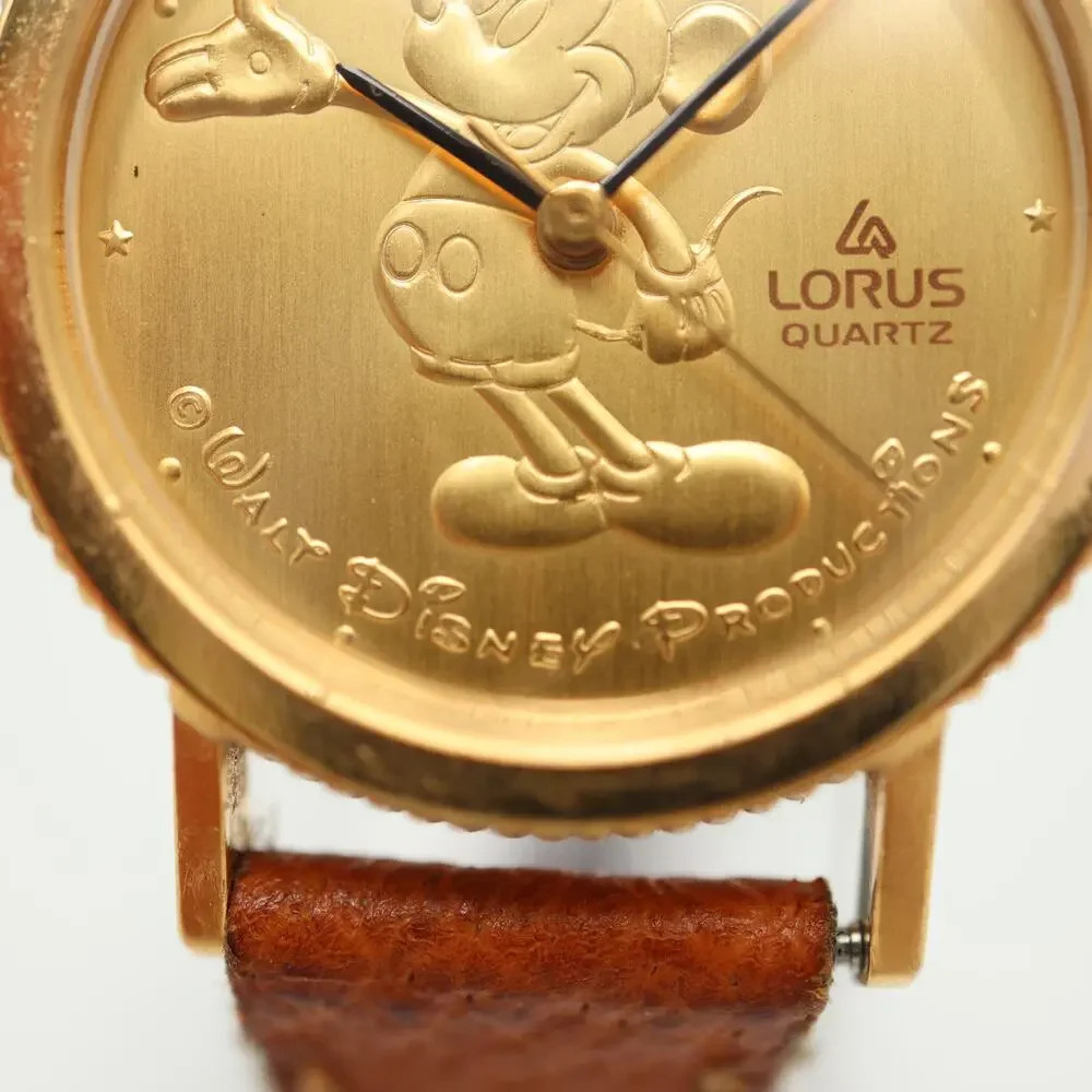 Lorus Disney Mickey Mouse Womens Gold Tone Watch 25mm Dial Y481-1720 New Battery